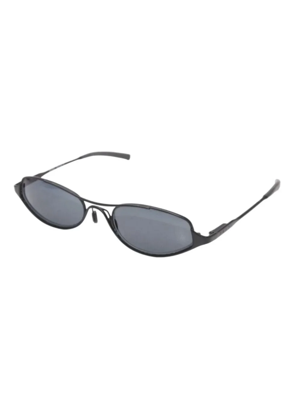 Prada Oval Sunglasses Eyewear Metal Acetate Black